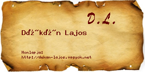 Dékán Lajos névjegykártya