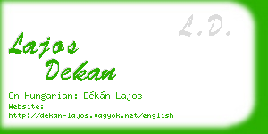 lajos dekan business card